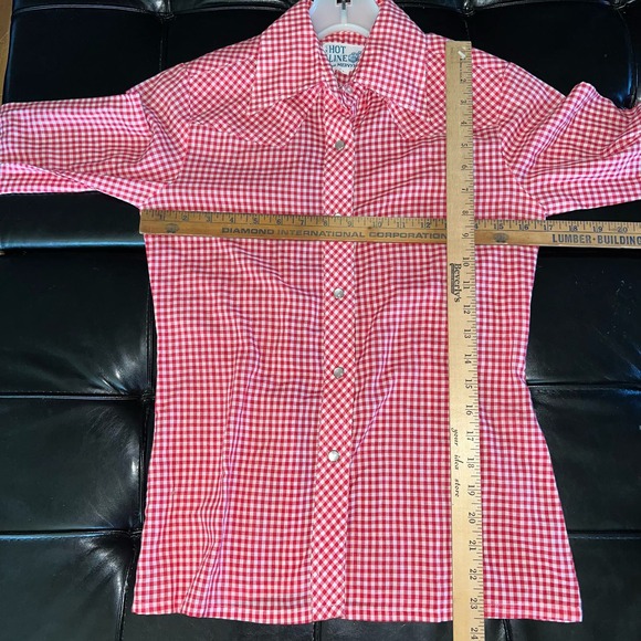 Vintage Hot Line from Mervyns Top Womens 8 gingham pearl snap red western - Picture 11 of 11